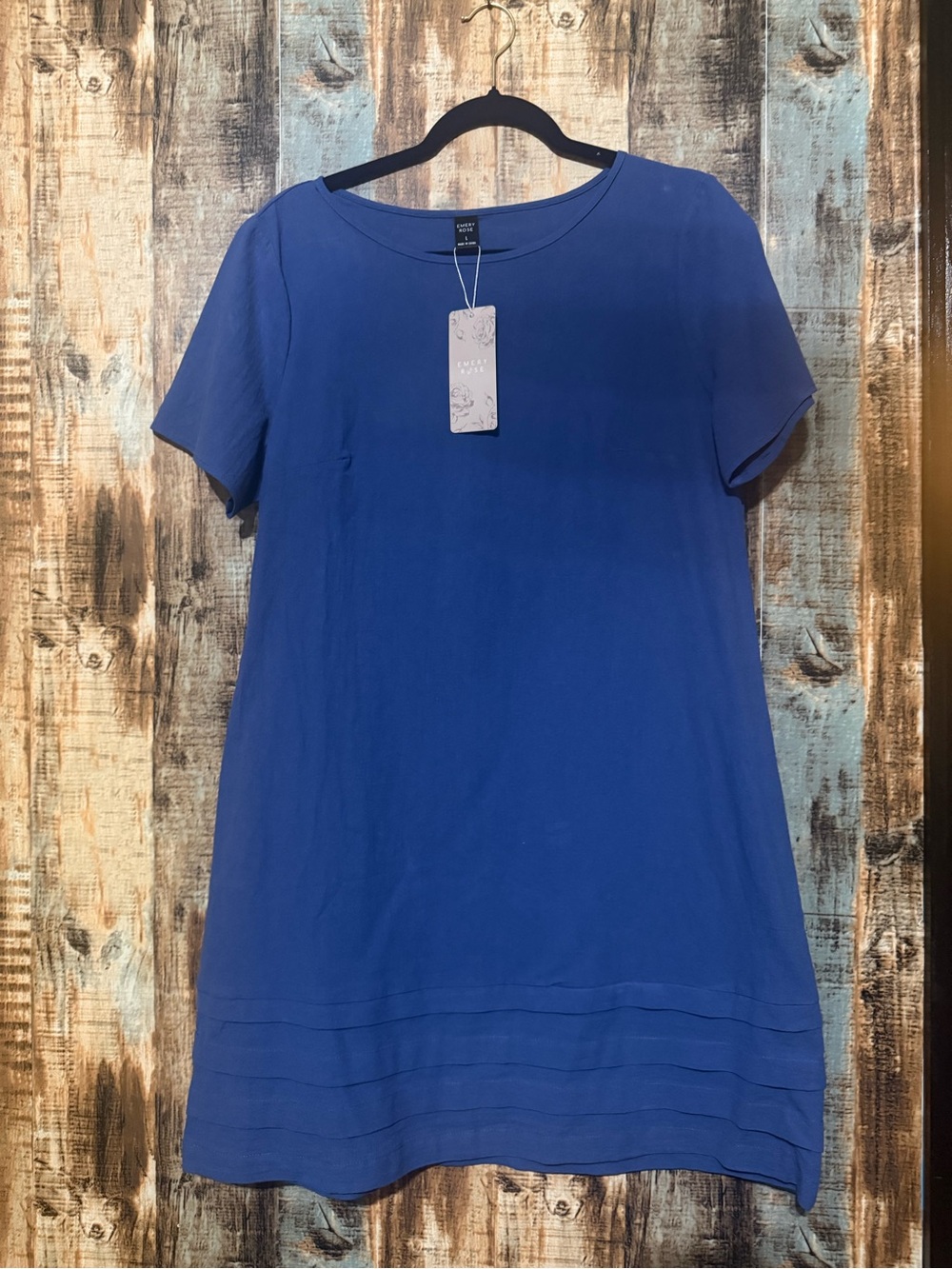 Short Sleeve Royal Blue Tunic Dress by Emery Rose